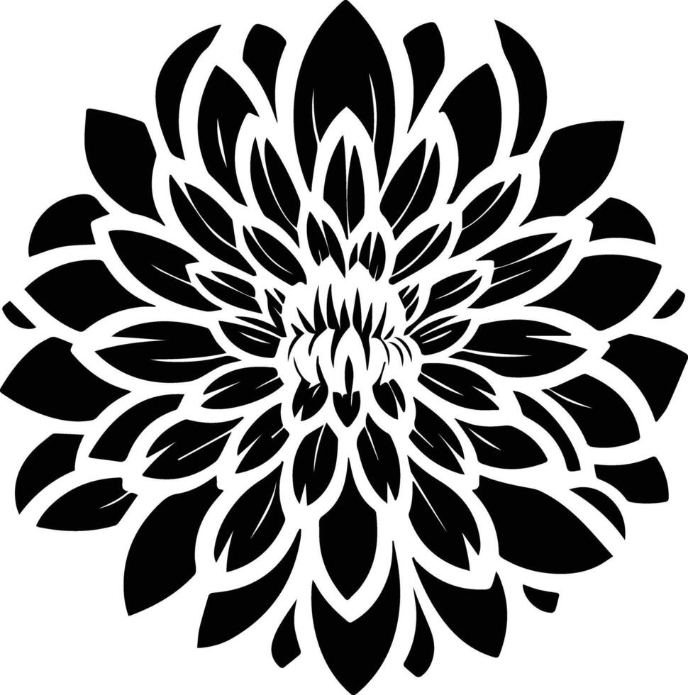 Silhouette Black Flower Stock Photo vector