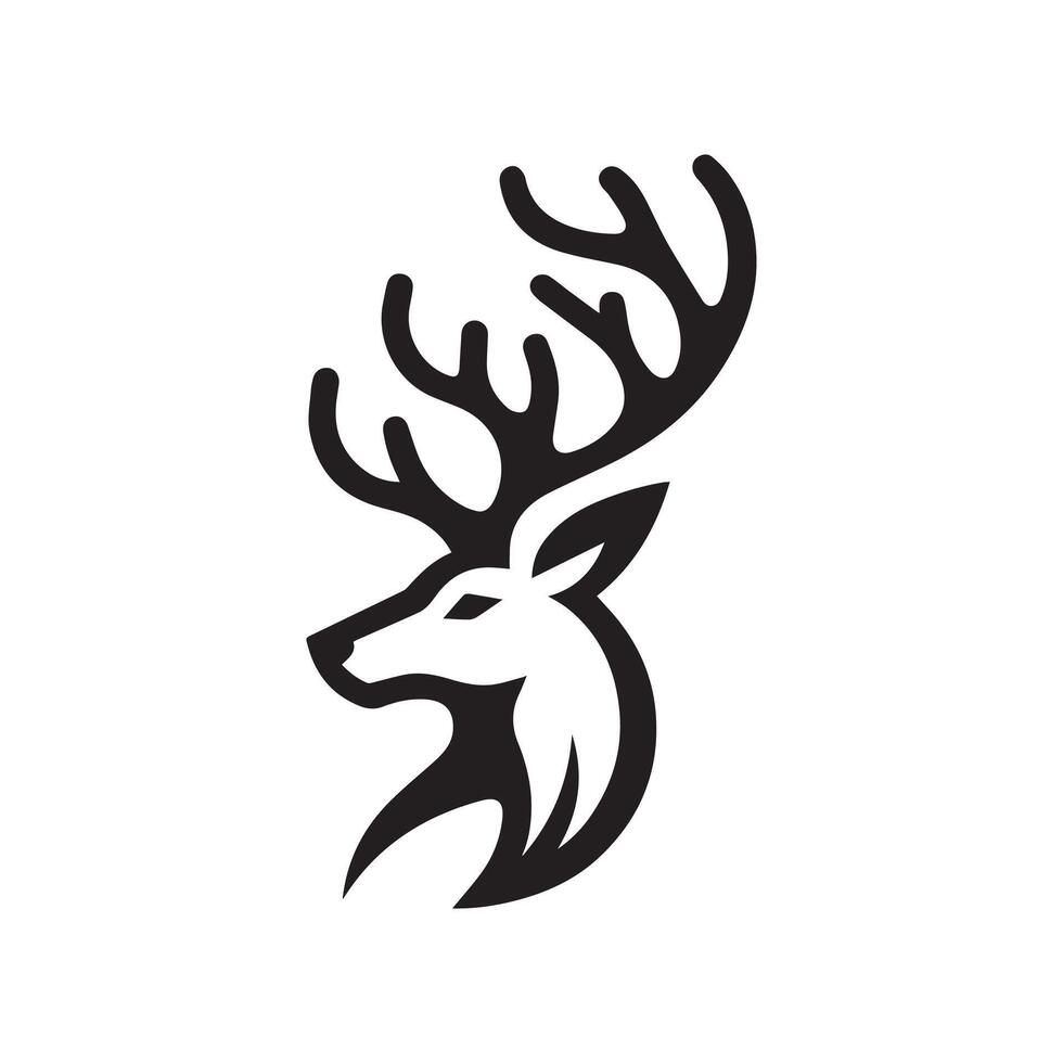 minimalist deer logo on a white background vector