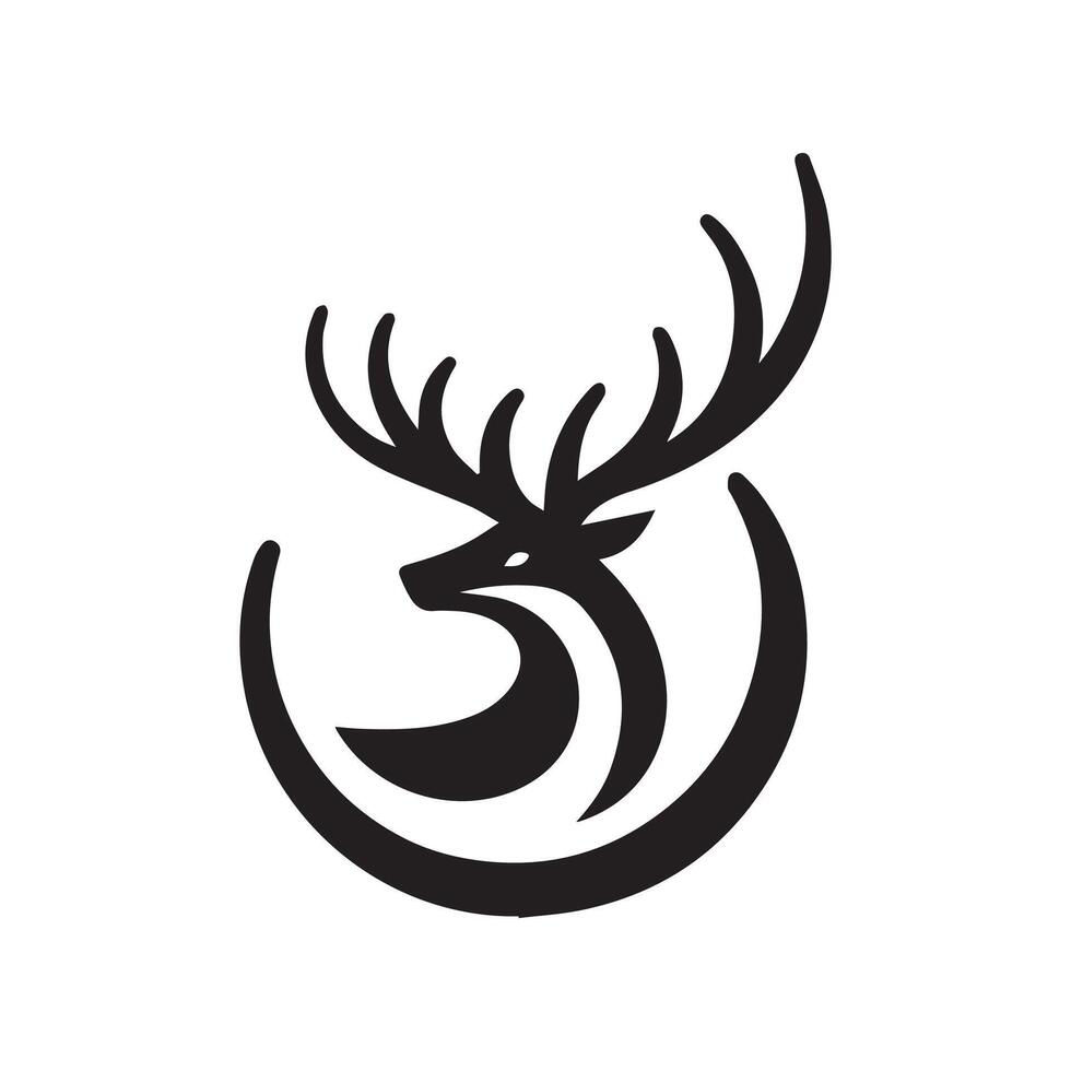 minimalist deer logo on a white background vector