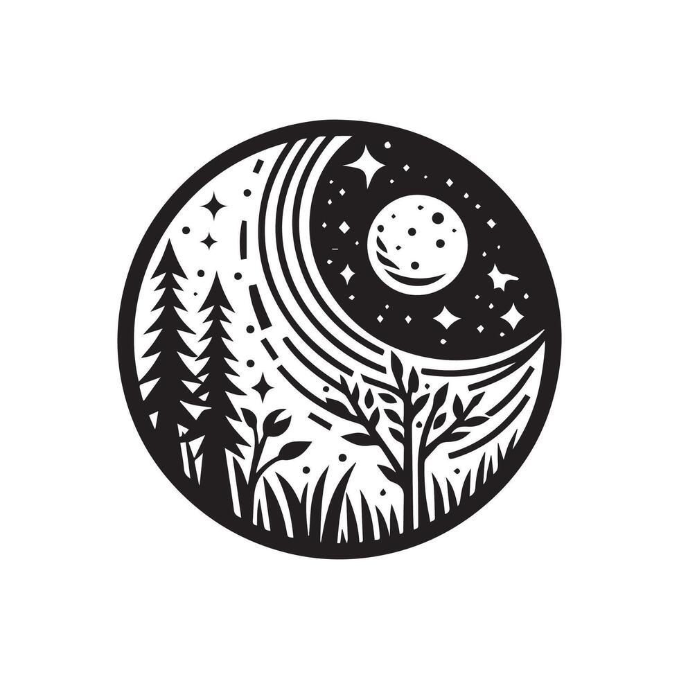 minimalist moon logo on a white background vector