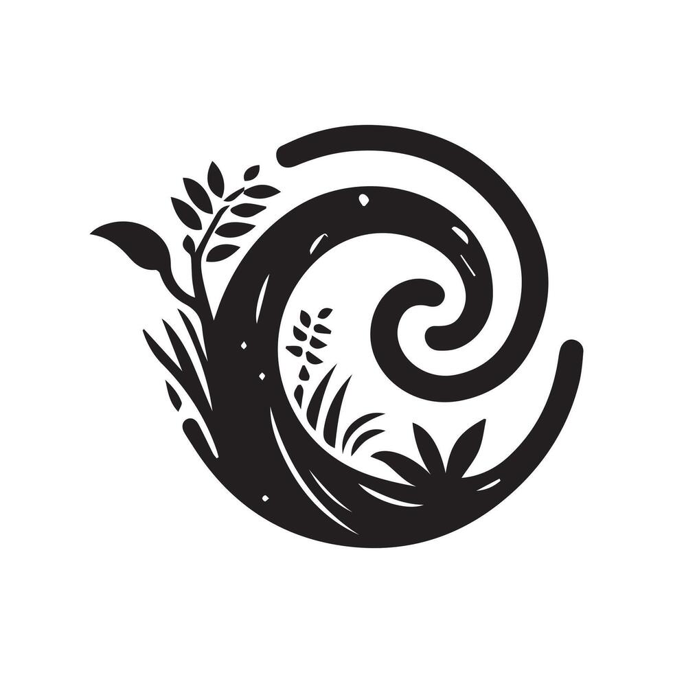 Minimalist jungle logo on a white background vector