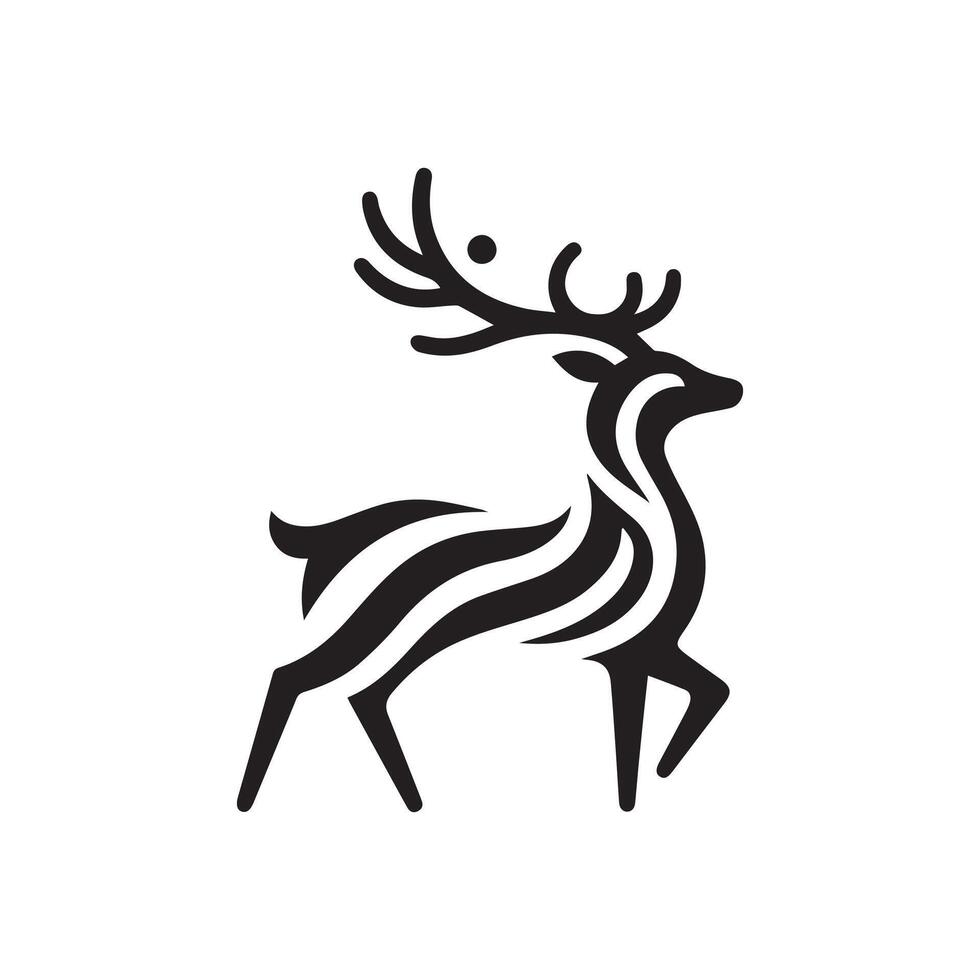 minimalist deer logo on a white background vector