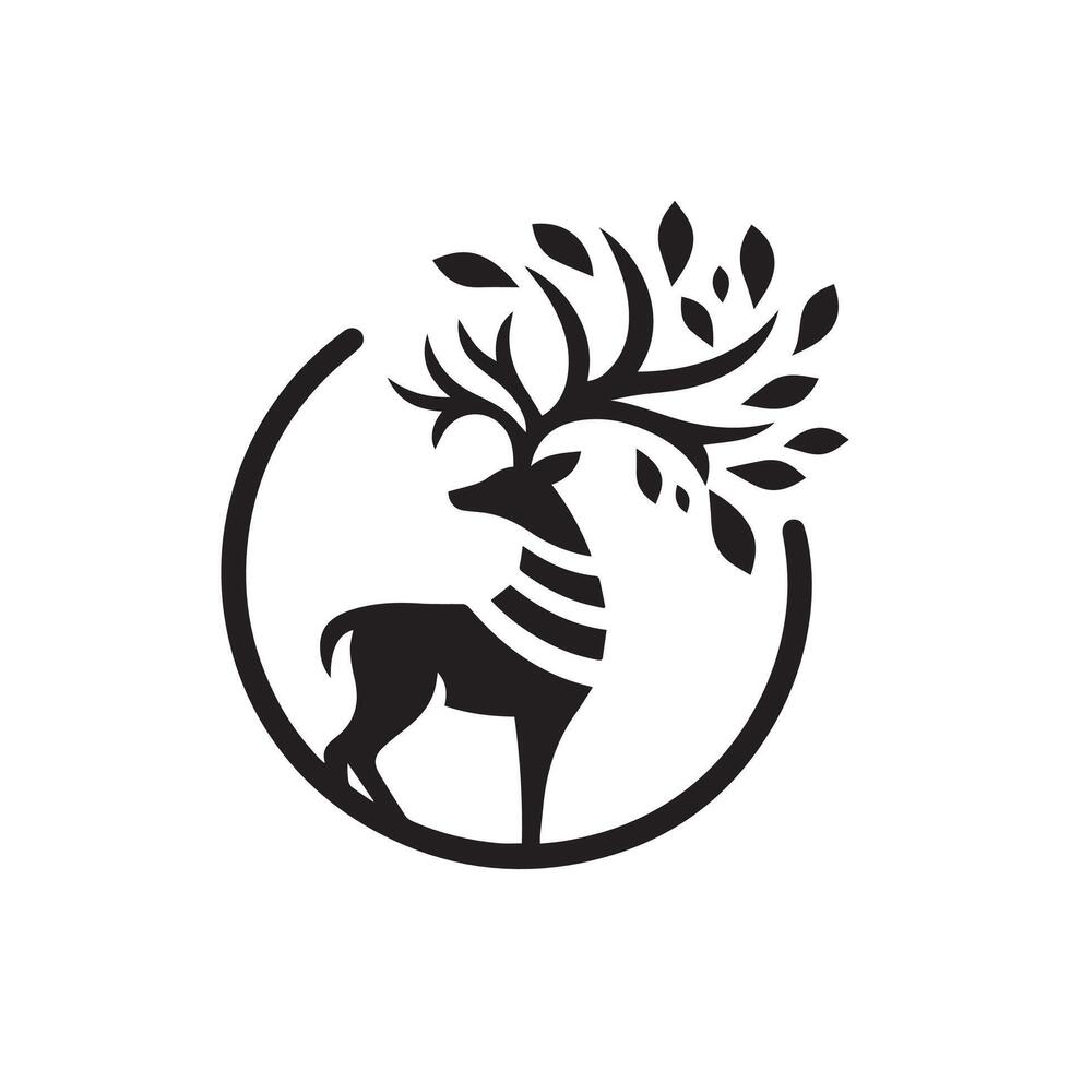 minimalist deer logo on a white background vector