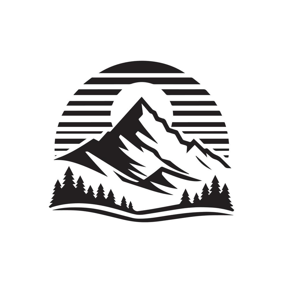 minimalist mountain logo on a white background vector