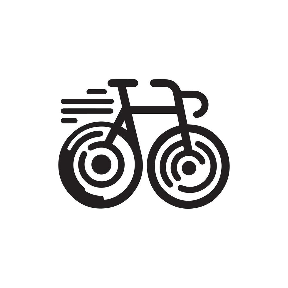 minimalist bicycle logo on a white background vector
