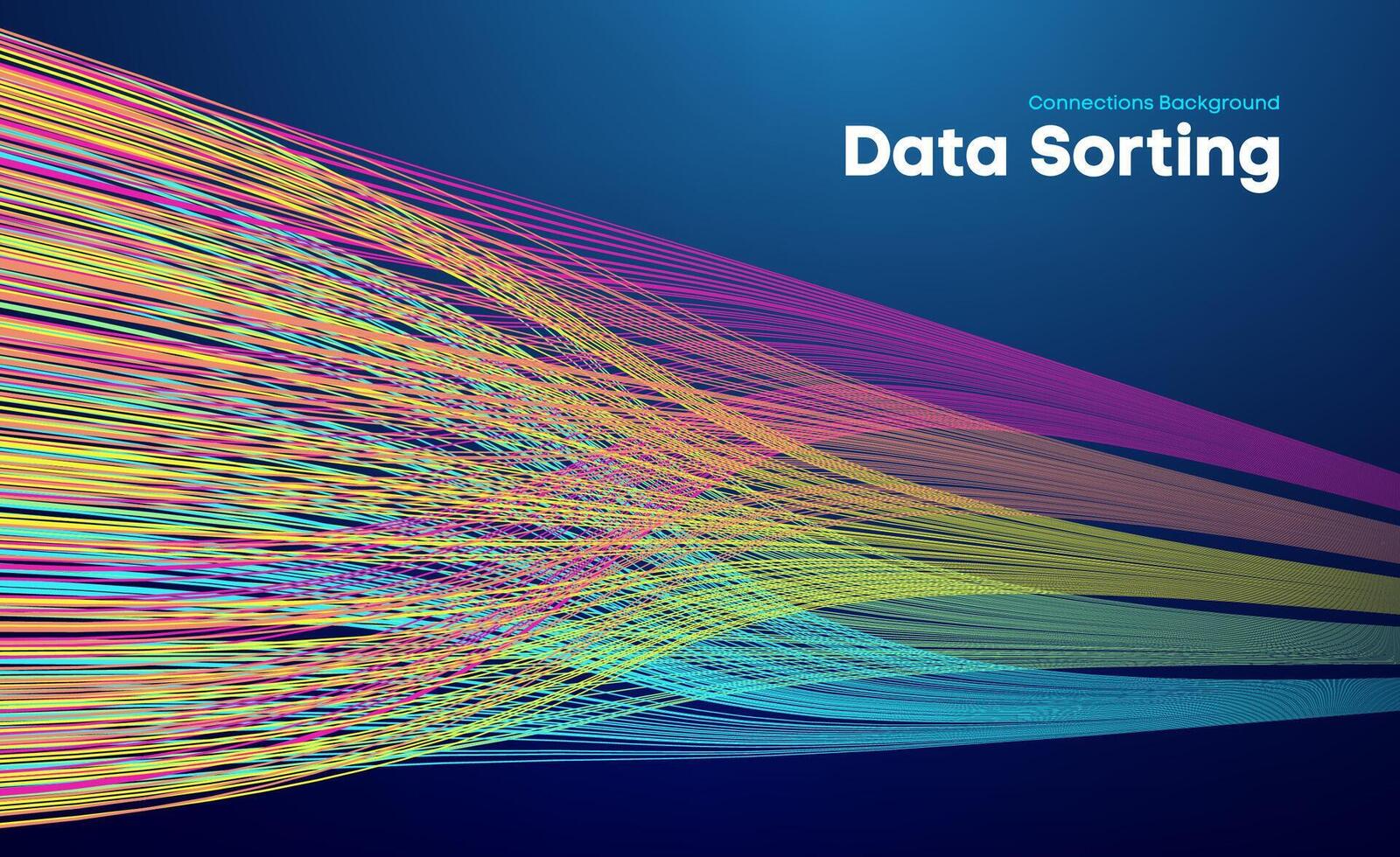 Data sorting colorful lines background. Data flow technology illustration vector