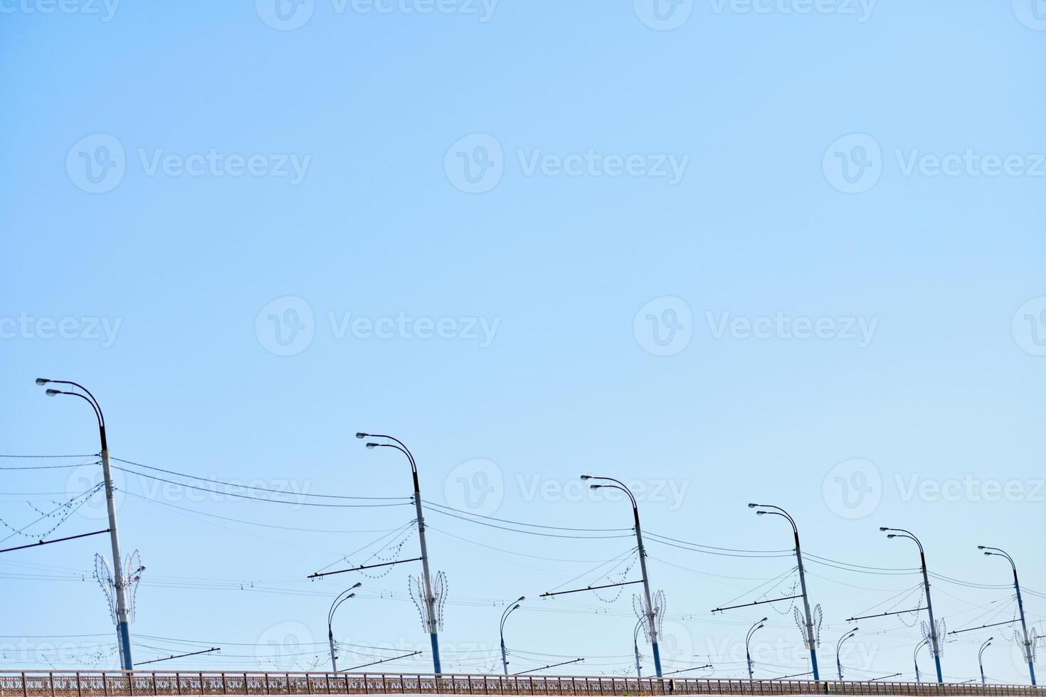Minimalistic road lights, copy space photo