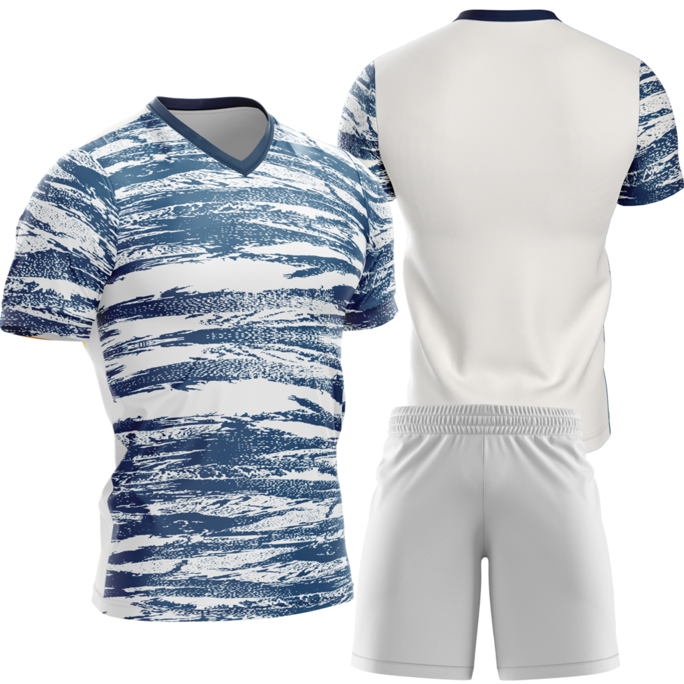 un fútbol uniforme con azul y blanco rayas png