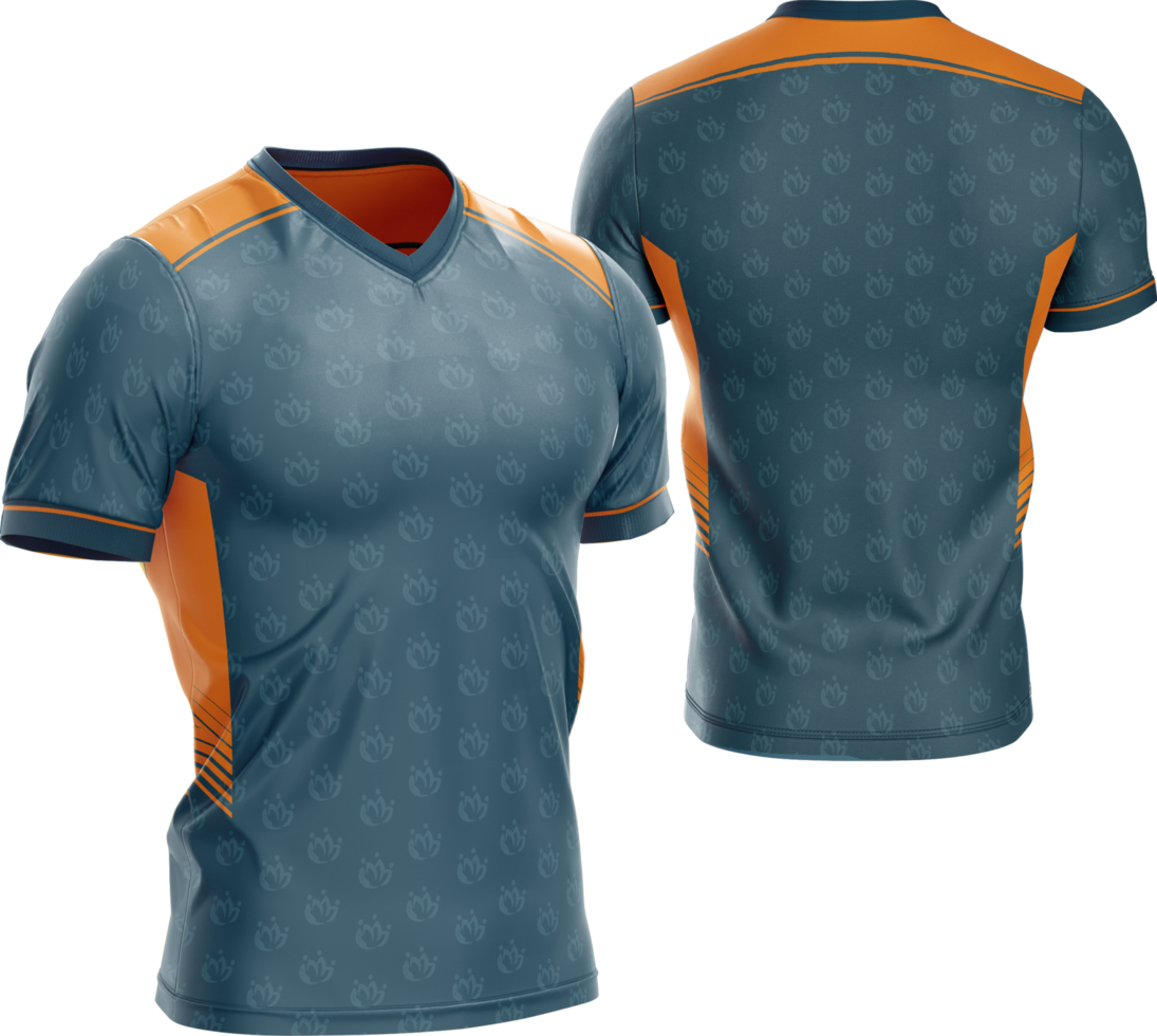 un fútbol jersey con naranja y azul rayas png