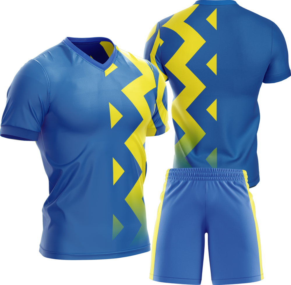blauw en geel voetbal uniform png