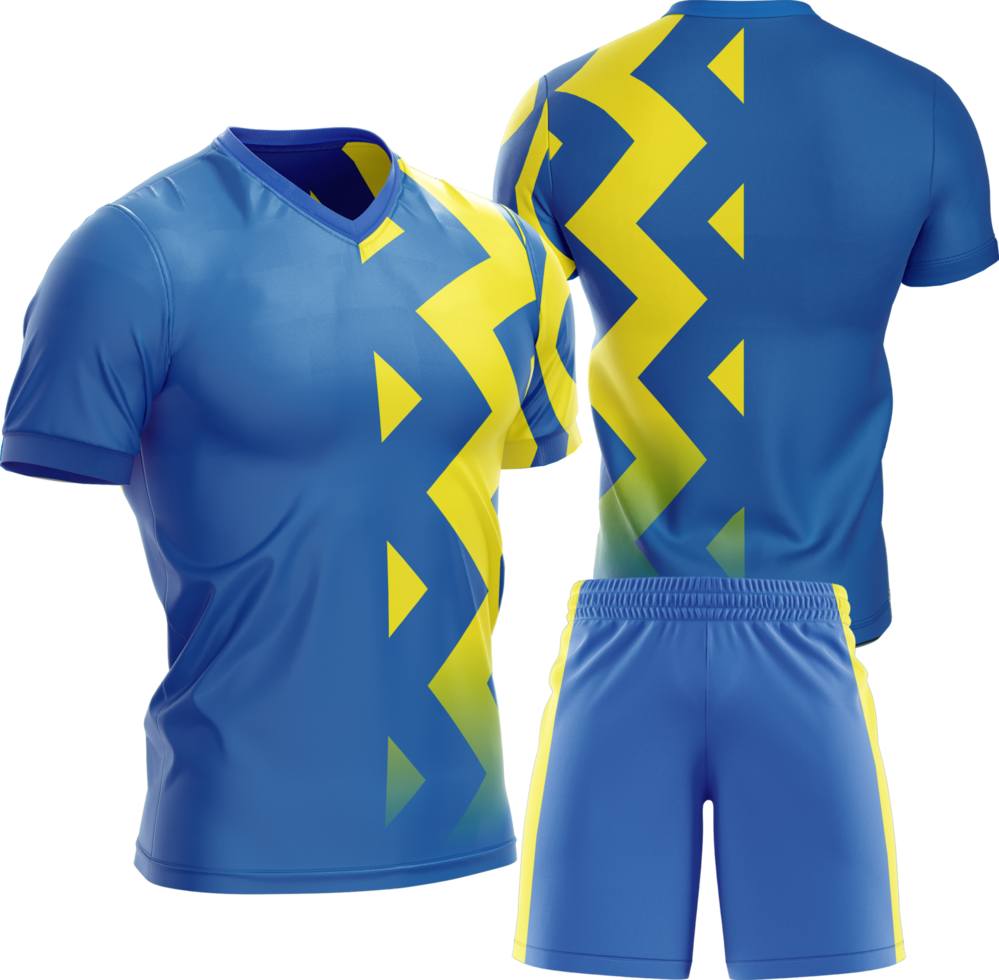 bleu et Jaune football uniforme png