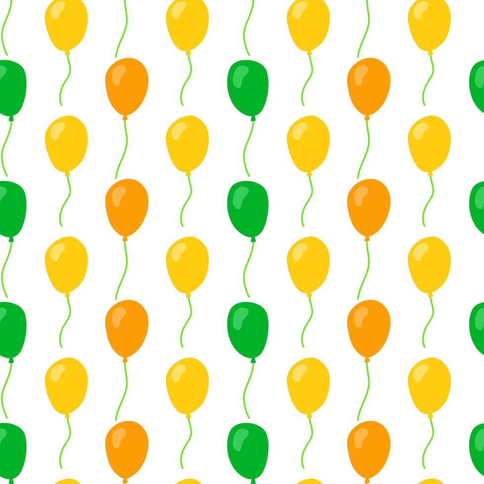 Seamless pattern with doodle helium balloons. vector