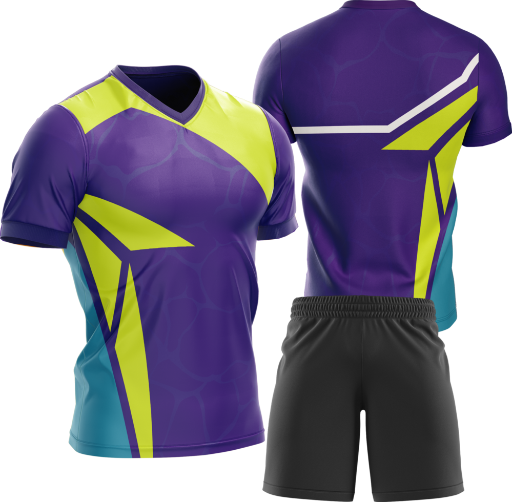 a purple and yellow soccer uniform png