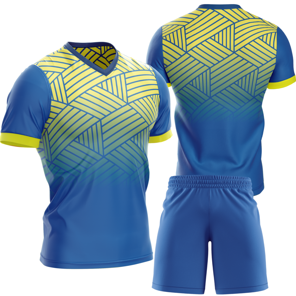 blue and yellow soccer uniform png