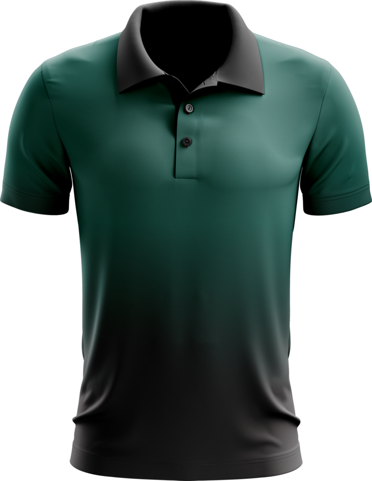 green polo shirt with black collar png