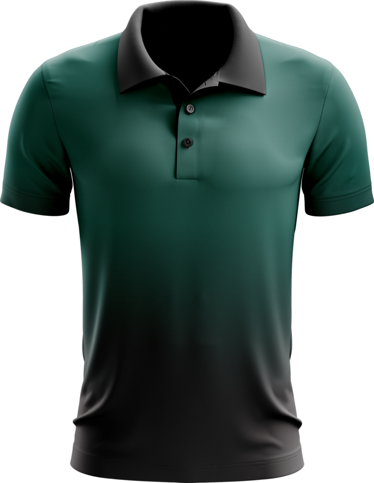 verde polo camisa con negro collar png