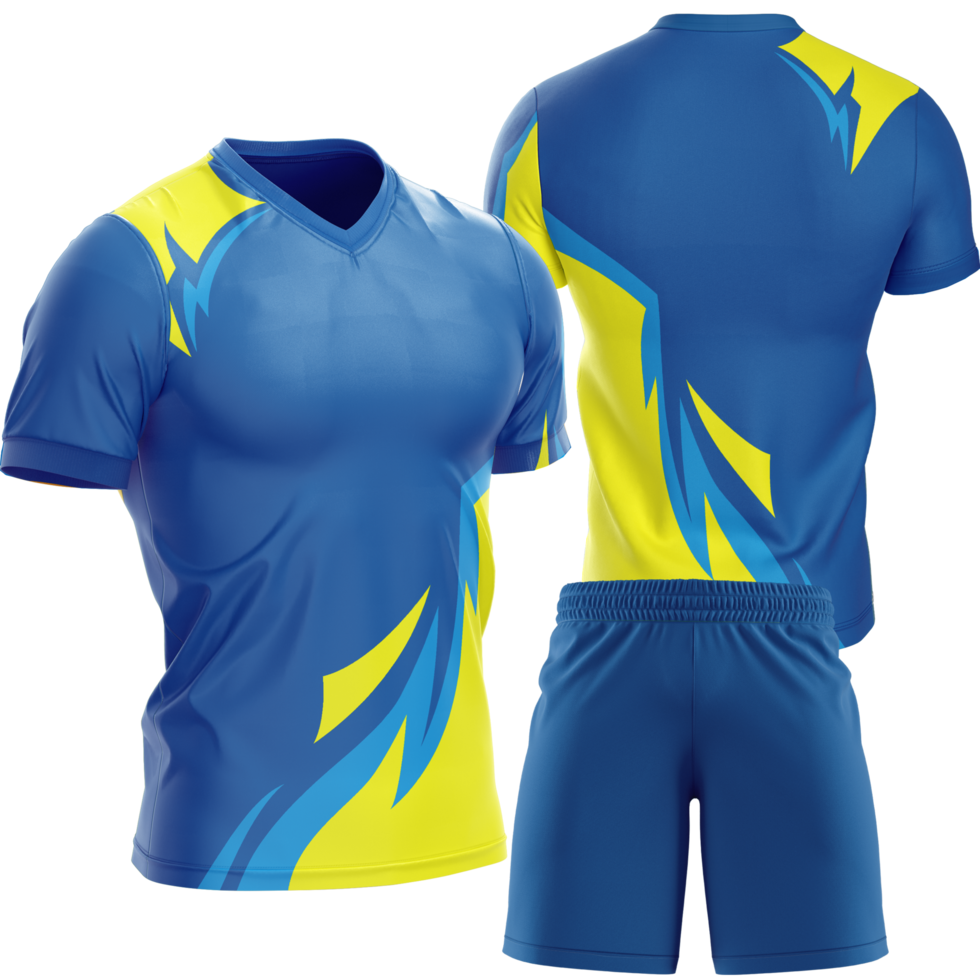 azul y amarillo fútbol uniforme png