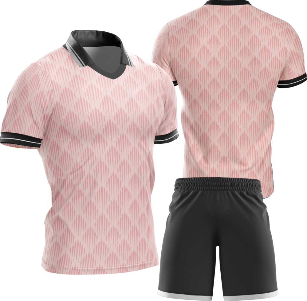 pink soccer jersey and shorts on transparent background png