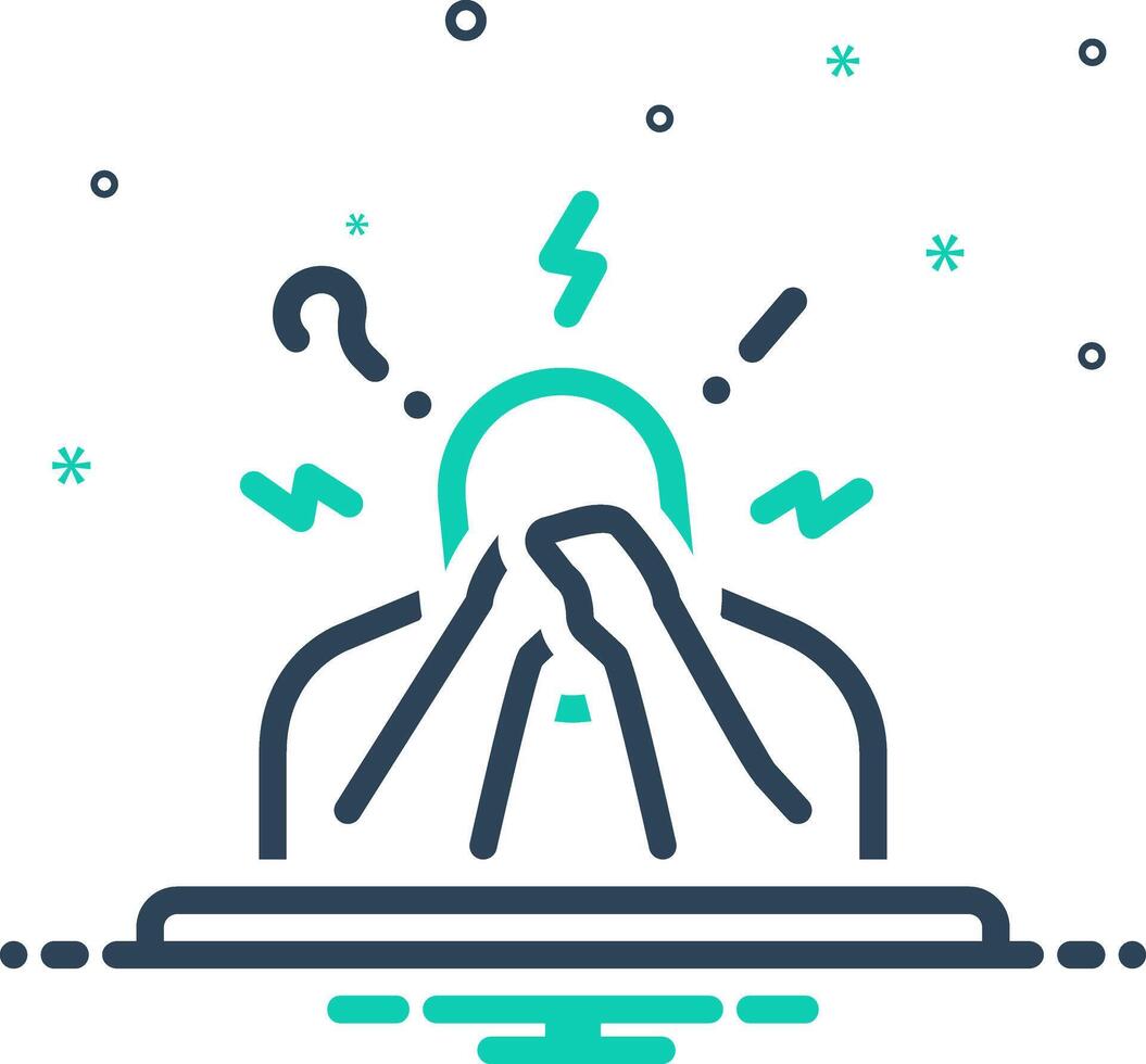 Mix icon for anxiety vector