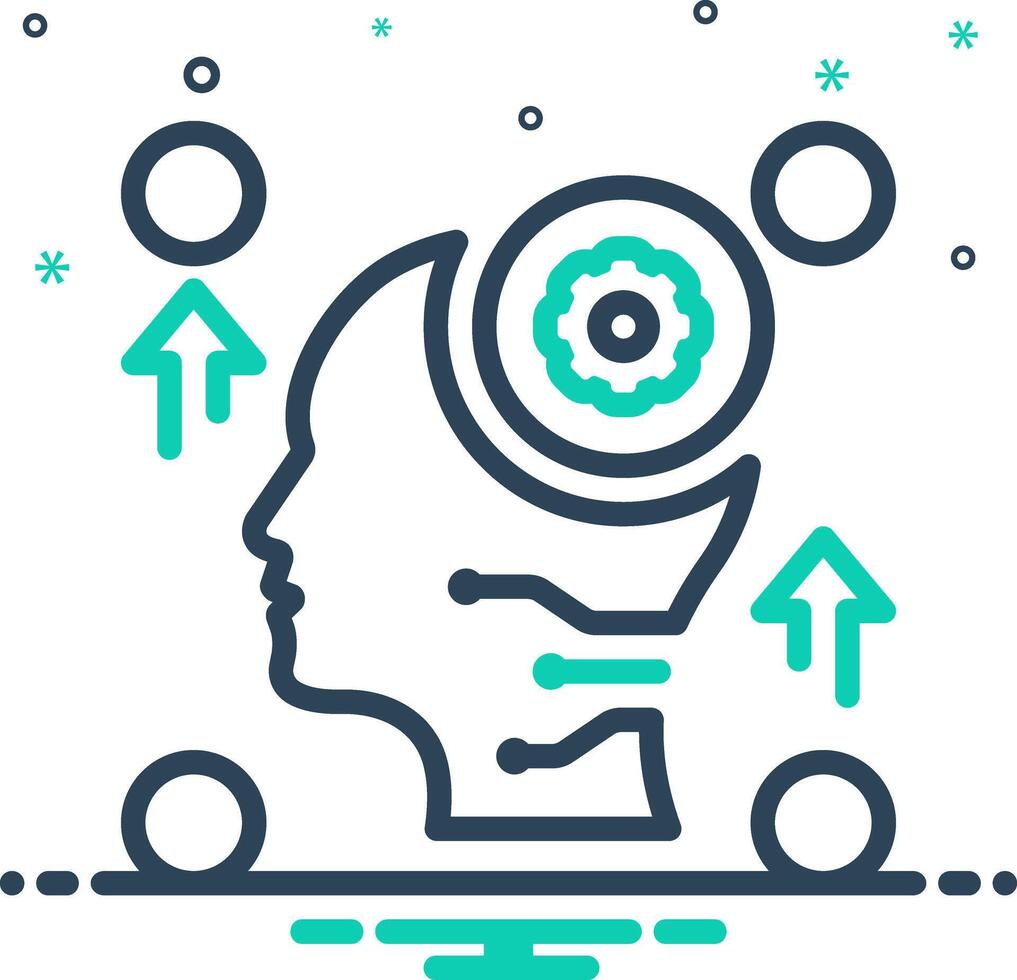 Mix icon for skill development vector