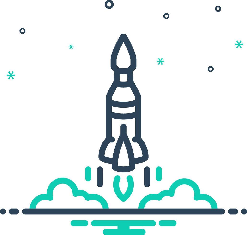 Mix icon for rocket vector