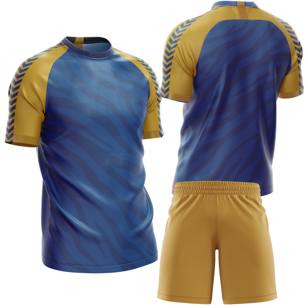 blue and yellow soccer uniform png