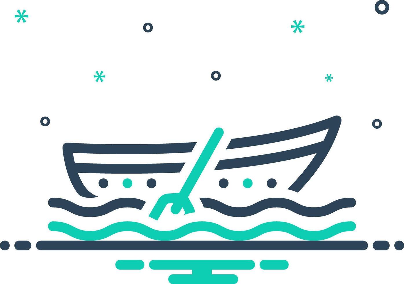 Mix icon for rowing boat vector