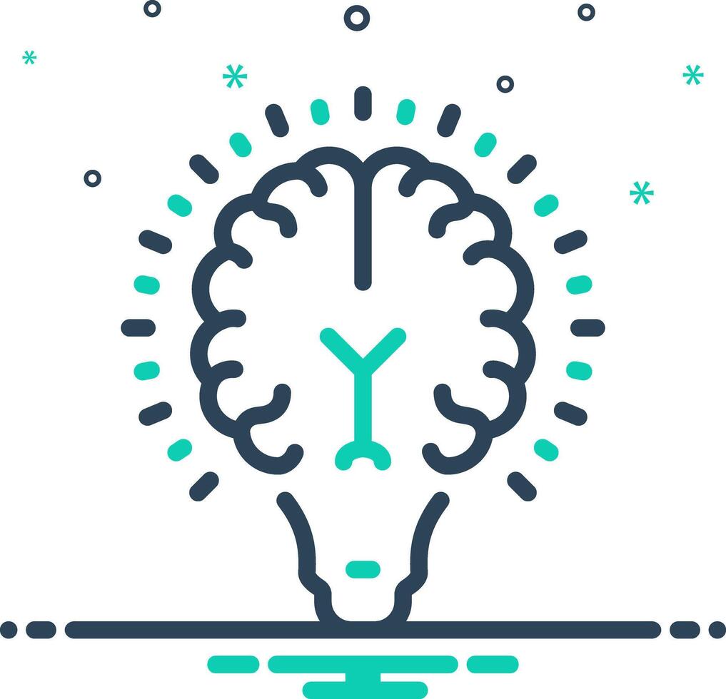 Mix icon for idea brain vector