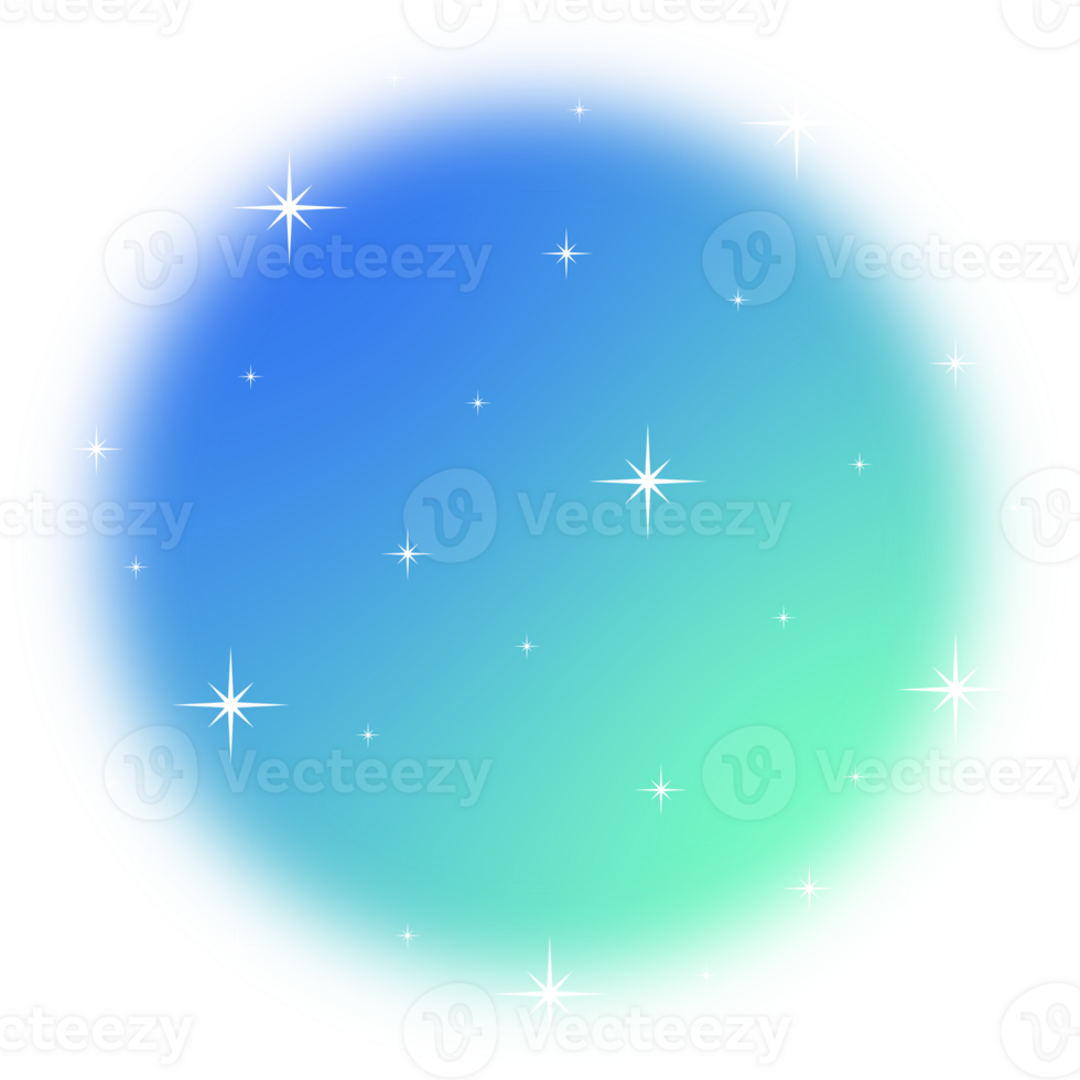 Blurred gradient circle with Sparkling star. png