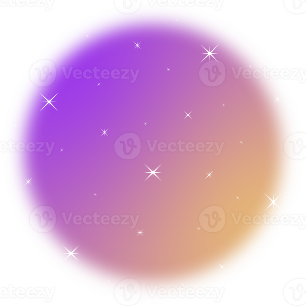 Blurred gradient circle with Sparkling star. png