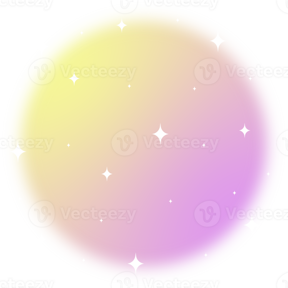 Blurred gradient circle with Sparkling star. png