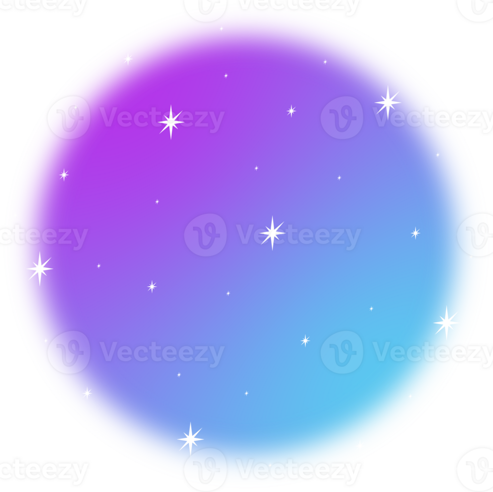 Blurred gradient circle with Sparkling star. png