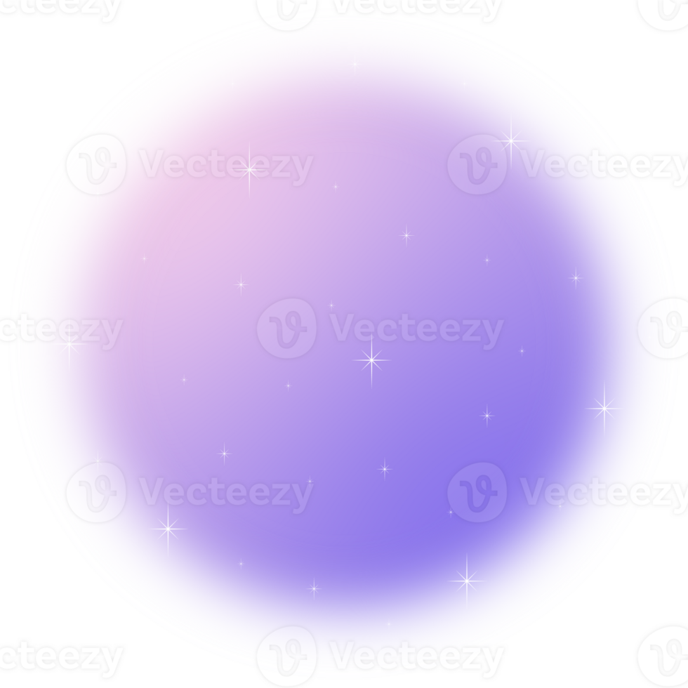 Blurred gradient circle with Sparkling star. png