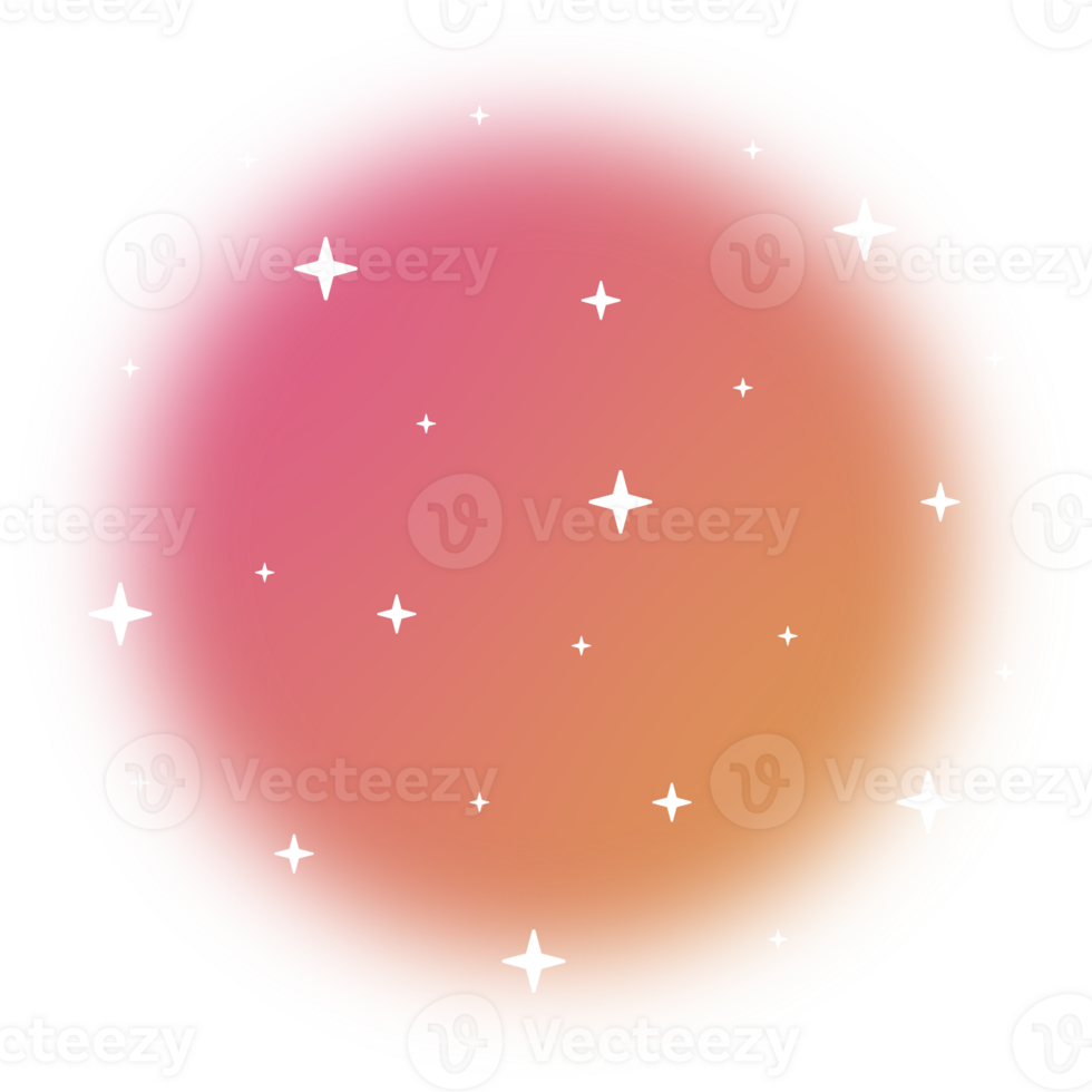 Blurred gradient circle with Sparkling star. png