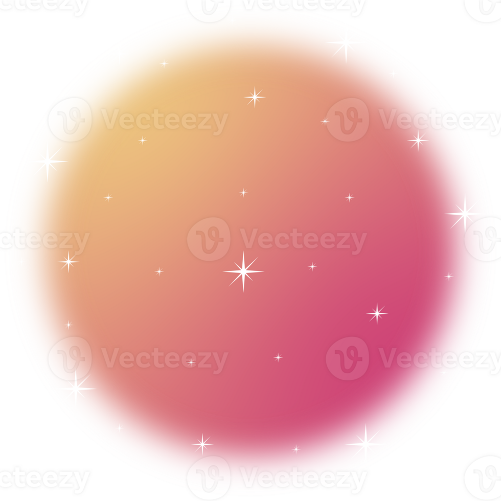 Blurred gradient circle with Sparkling star. png