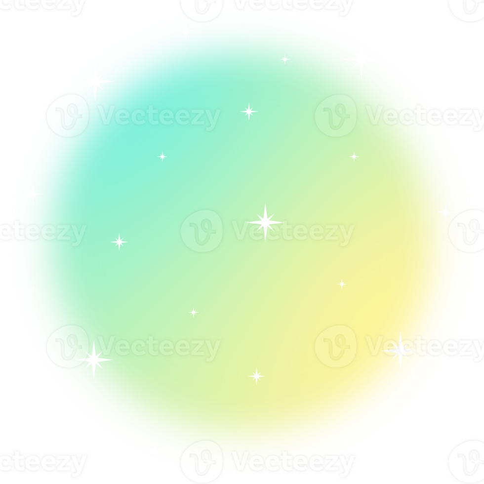 Blurred gradient circle with Sparkling star. png