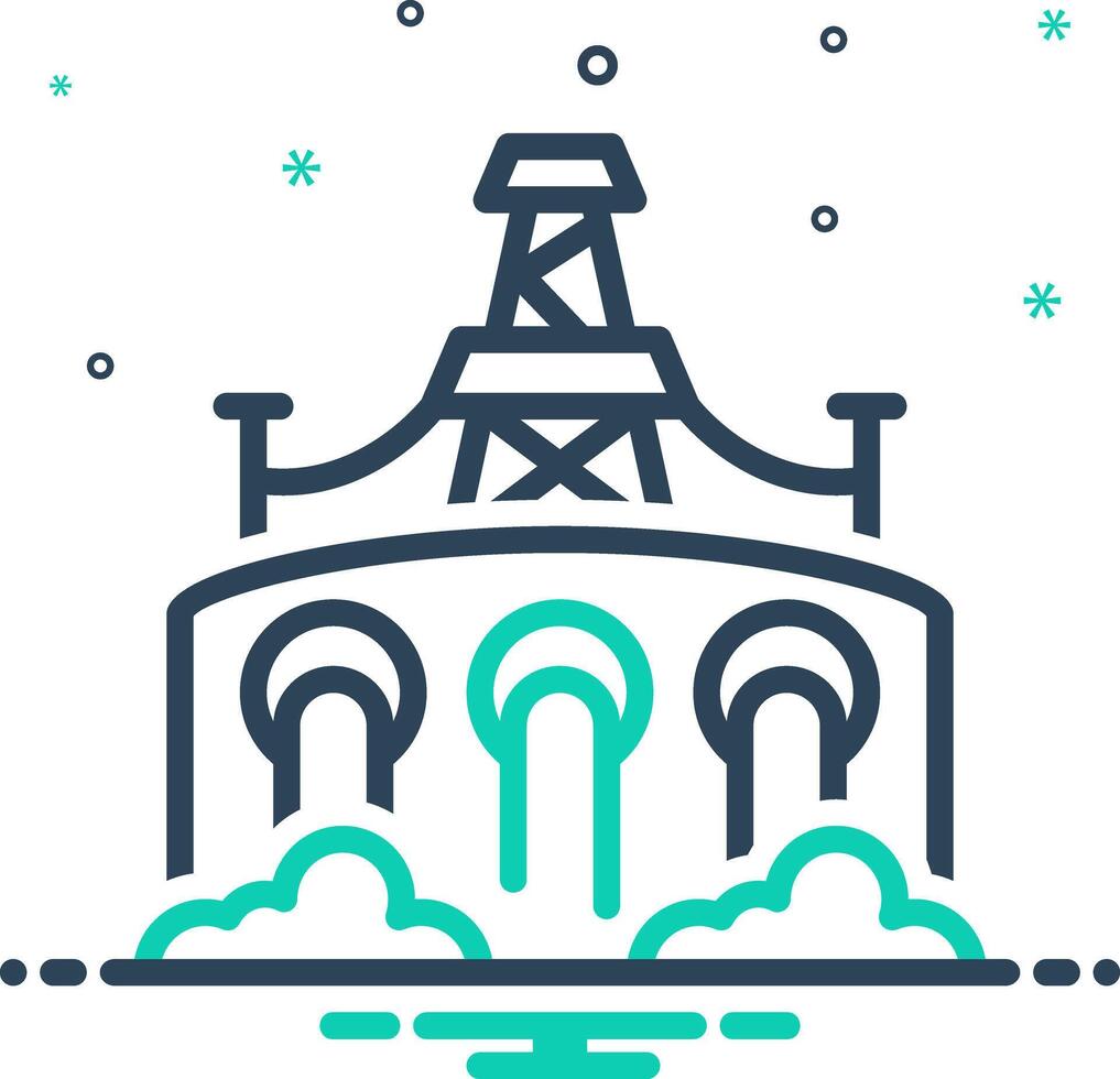Mix icon for hydroelectric power vector