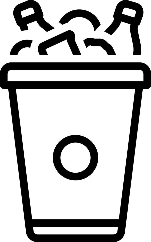 Black line icon for trash vector