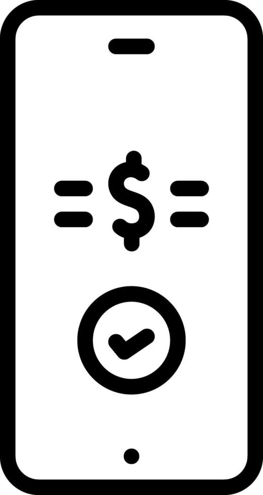 Black line icon for receiving vector