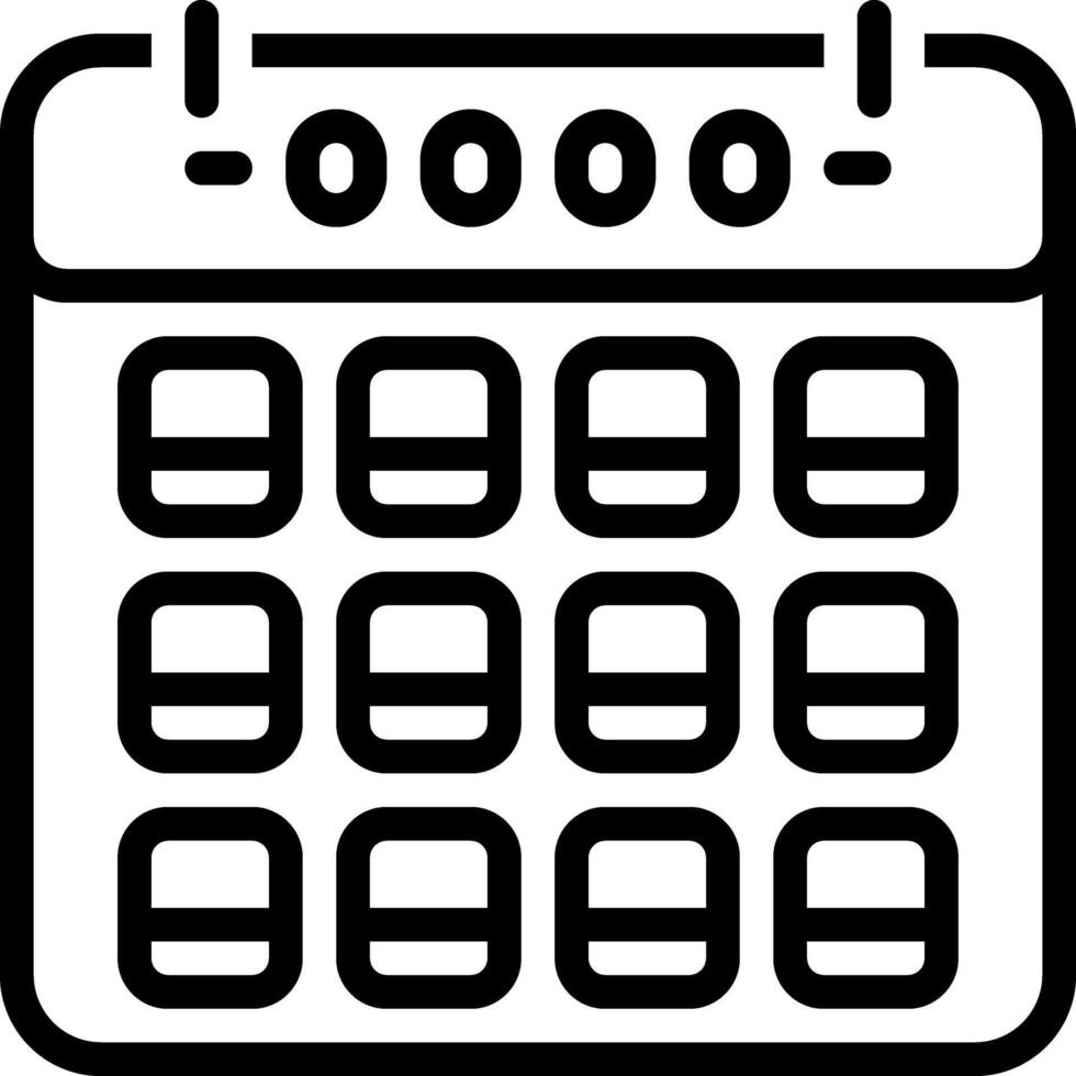 Black line icon for yrs vector