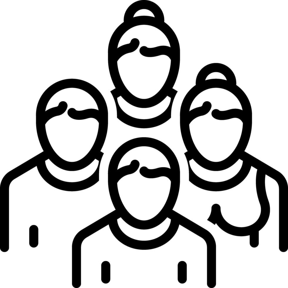 Black line icon for humans vector