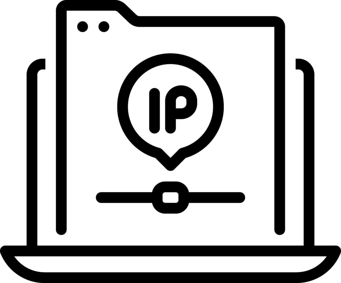 Black line icon for ip vector