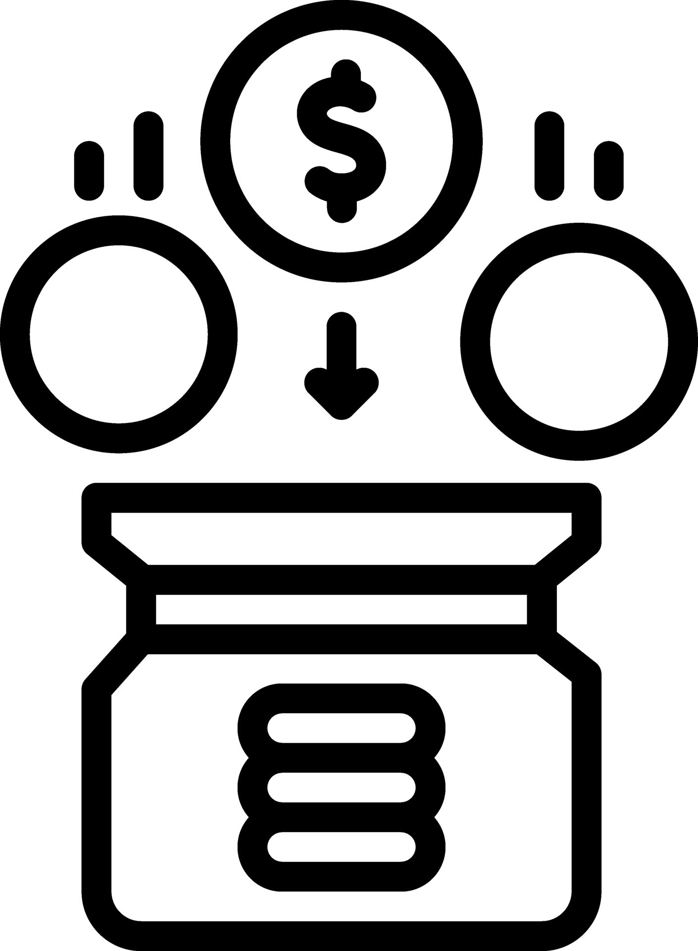 Black line icon for saving 42723895 Vector Art at Vecteezy