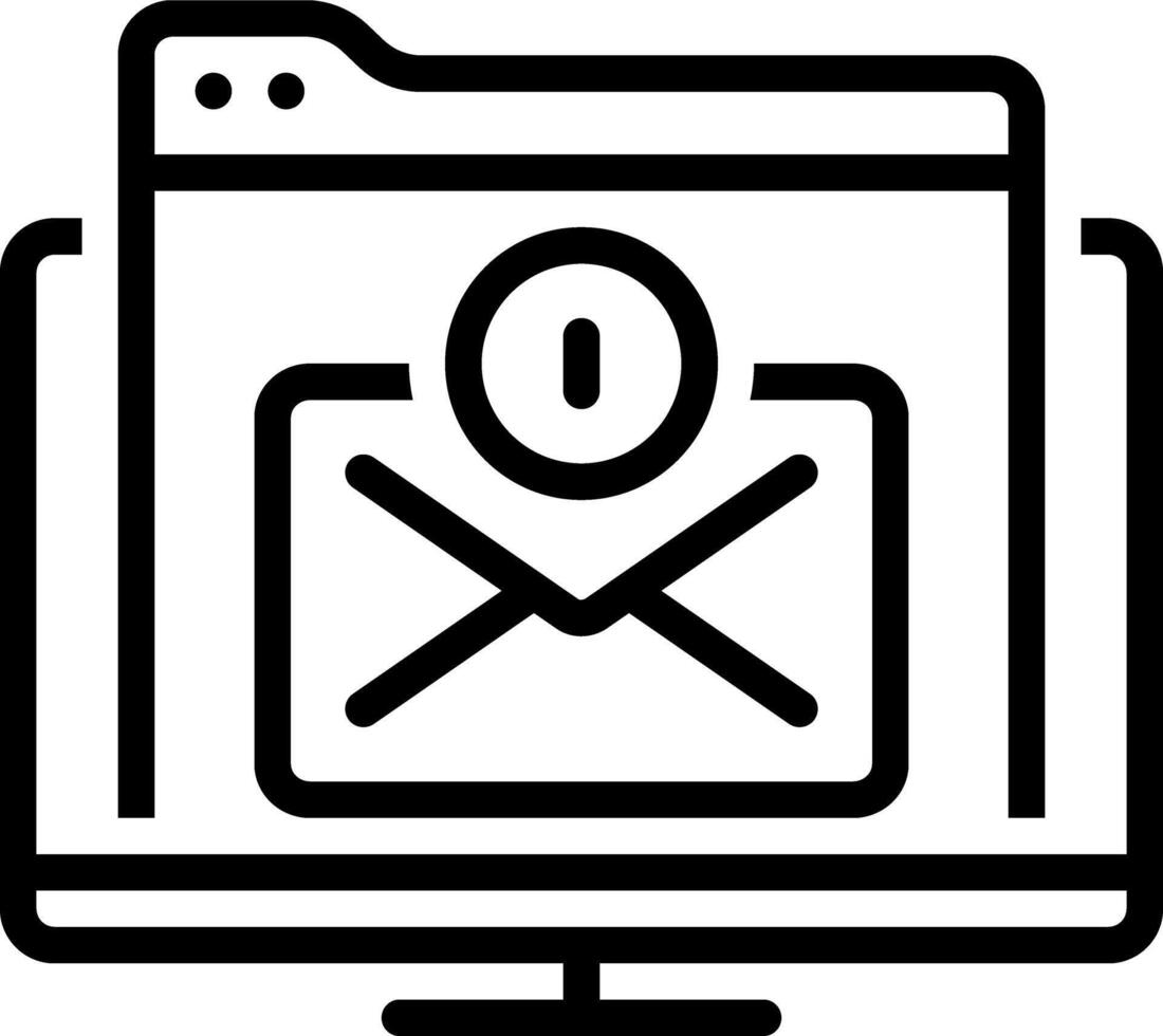 Black line icon for email vector