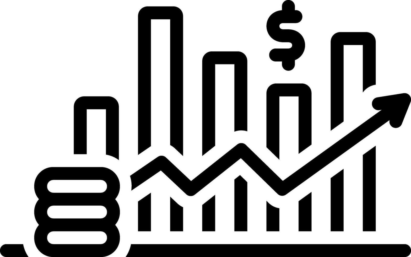 Black line icon for stock market vector