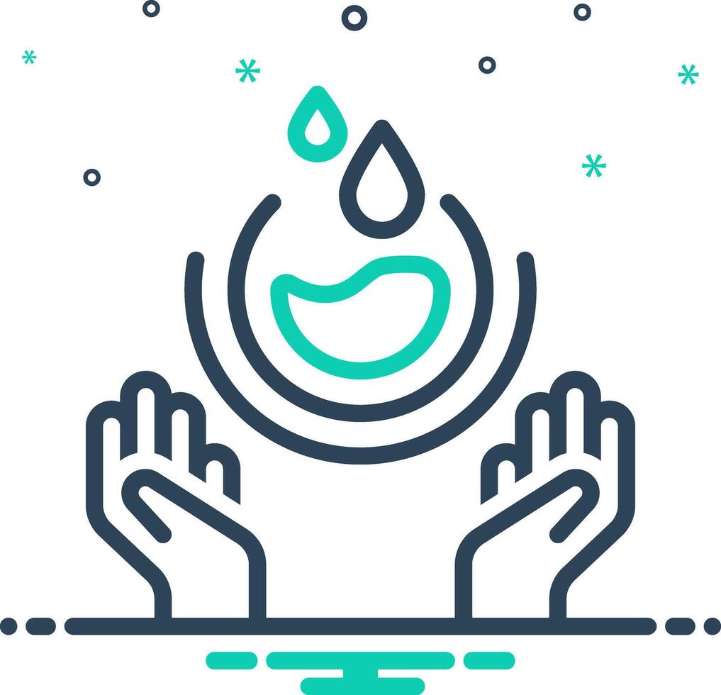 Mix icon for save water vector