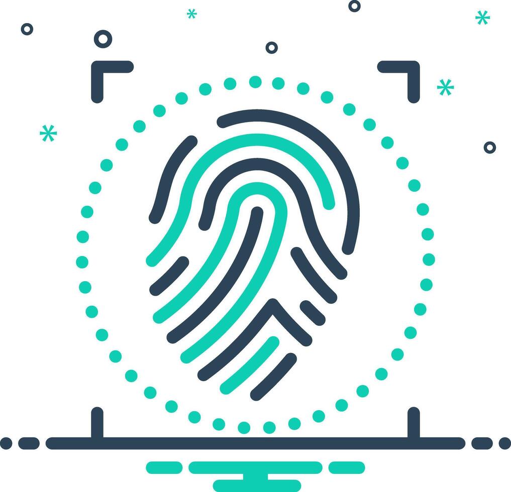 Mix icon for biometric recognition vector