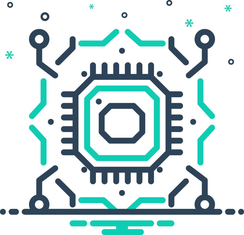 Mix icon for cpu vector