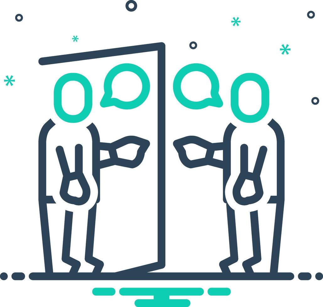 Mix icon for self talk vector