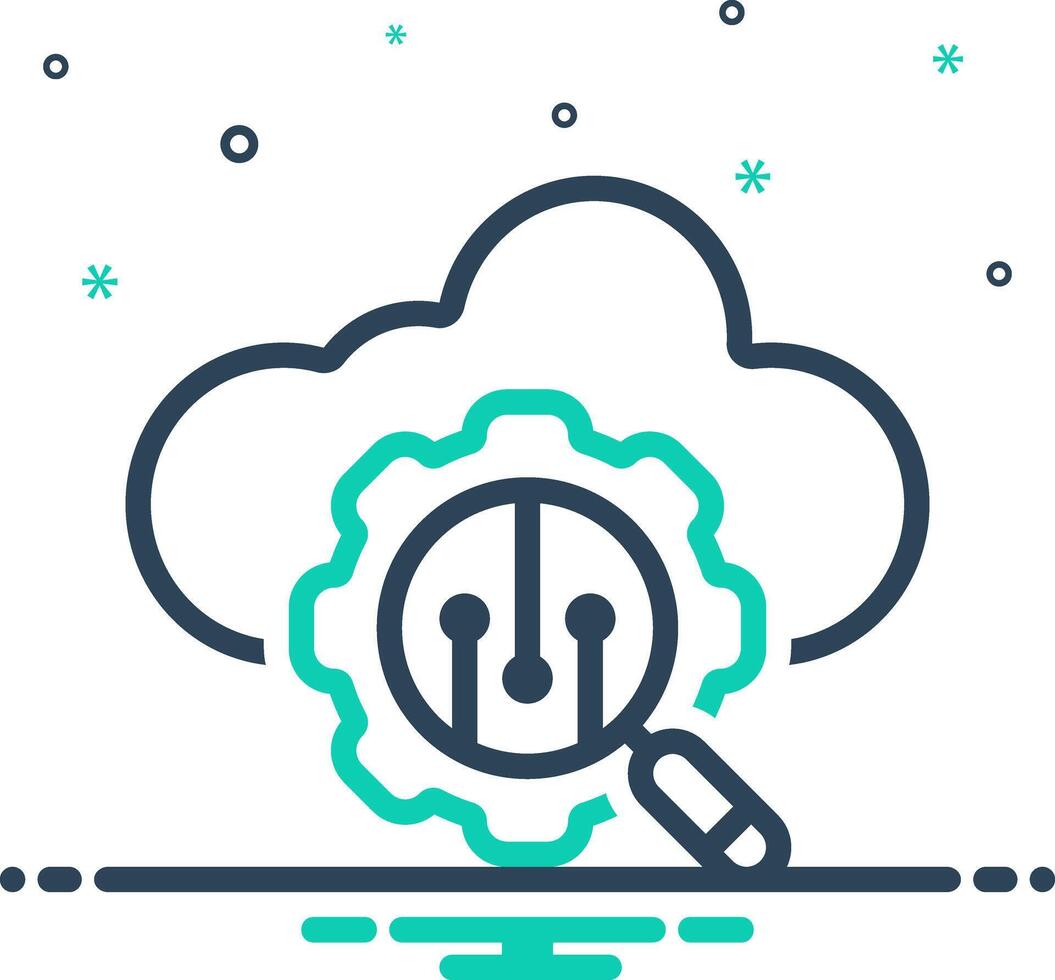 Mix icon for cloud analysis vector